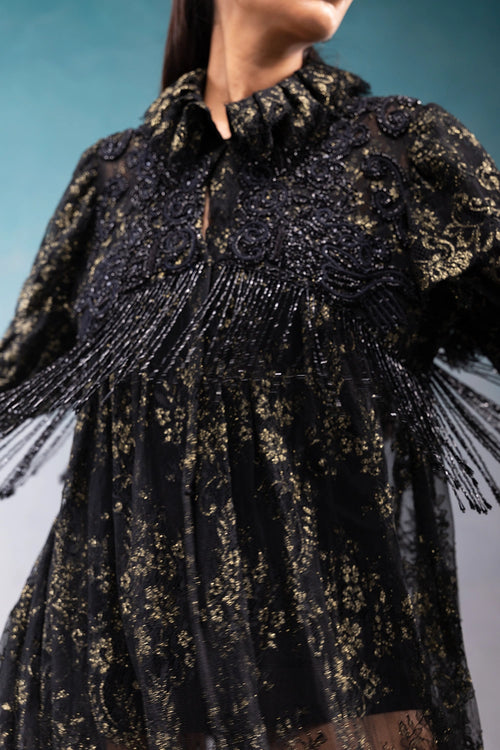 Midnight Tapestry Daphne Fringe Dress