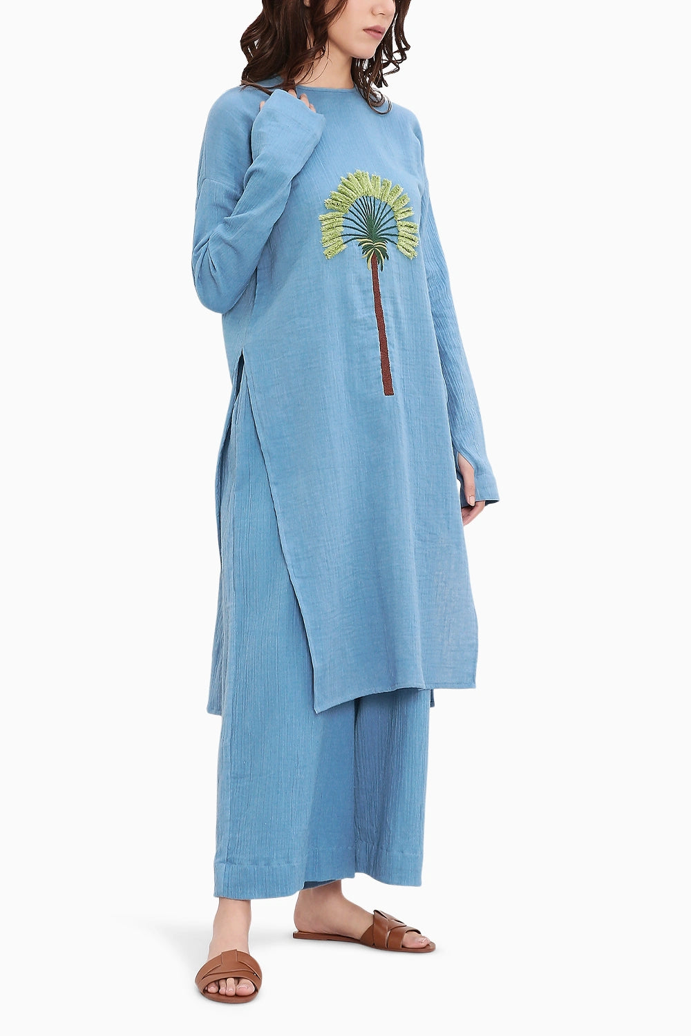 Coco Blue Embroidered Tunic