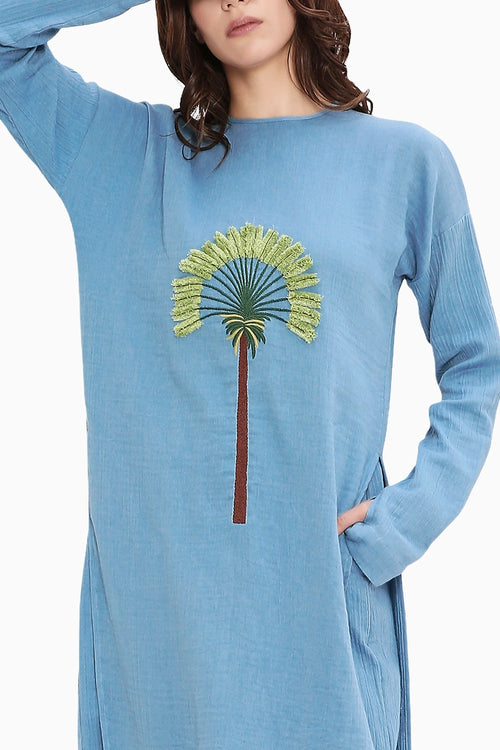 Coco Blue Embroidered Tunic