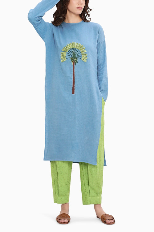 Coco Blue & Green Embroidered Set