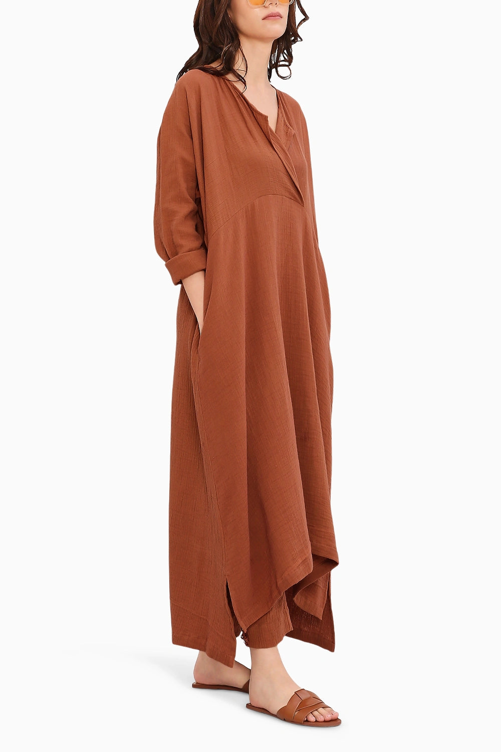 Coco Brown Kaftan Tunic Set