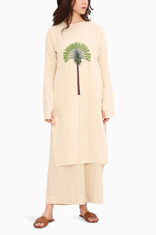 Coco Cream Embroidered Tunic