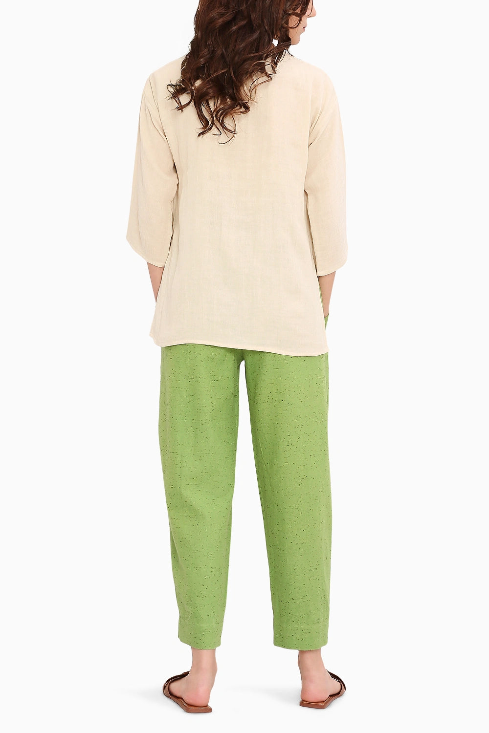 Coco Cream Embroidered Top & Pants Set