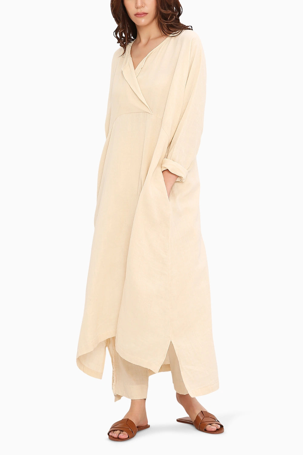 Coco Cream Kaftan Tunic Set