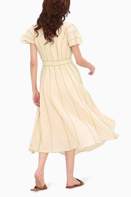 Coco Cream Moss Panelled Dress