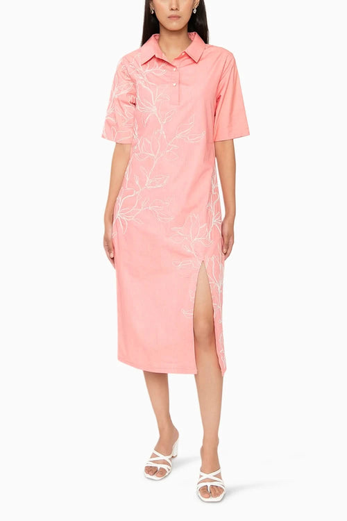Serenna Pink Midi Dress