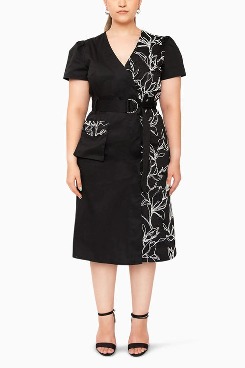 Amaraa Black Midi Dress