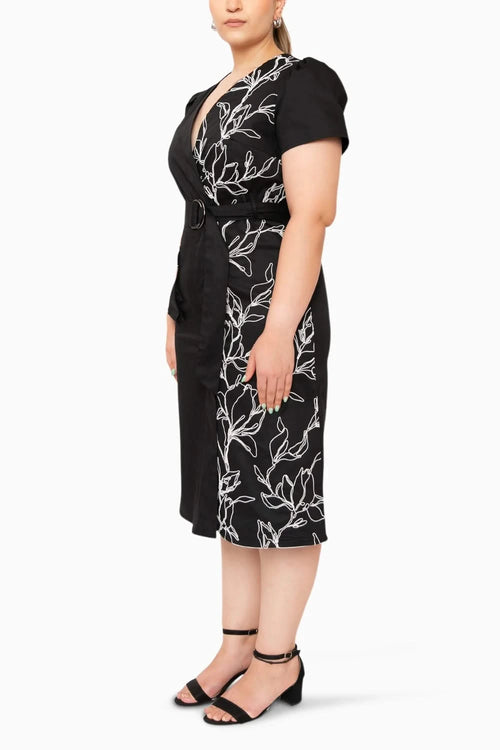 Amaraa Black Midi Dress