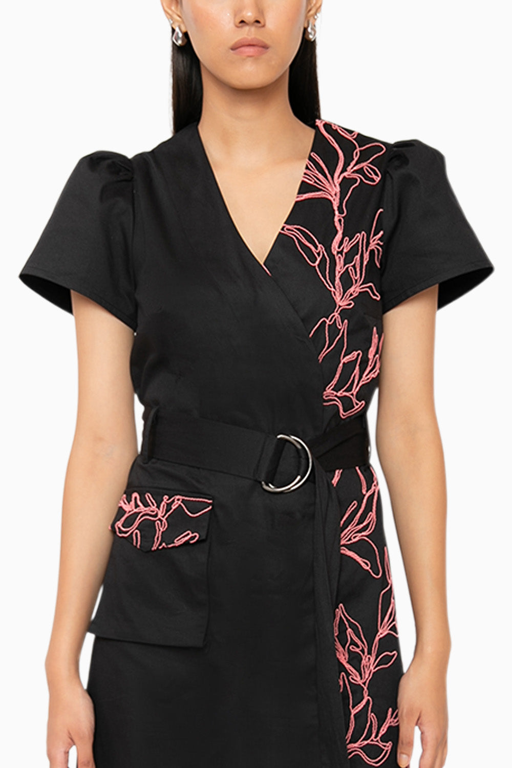 Amaraa Black-Pink Midi Dress