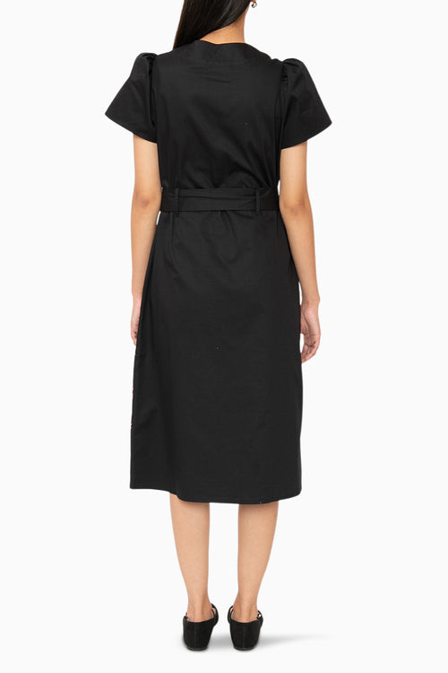 Amaraa Black-Pink Midi Dress