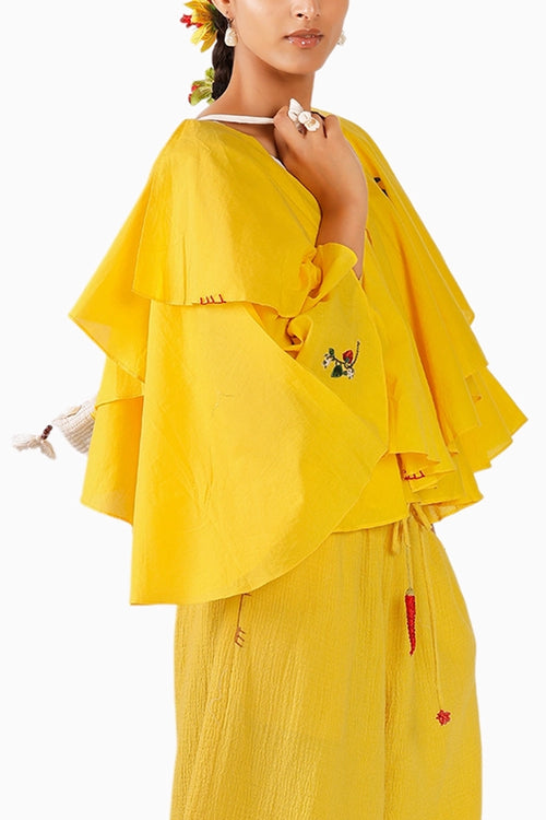 Yellow Ruffle Top