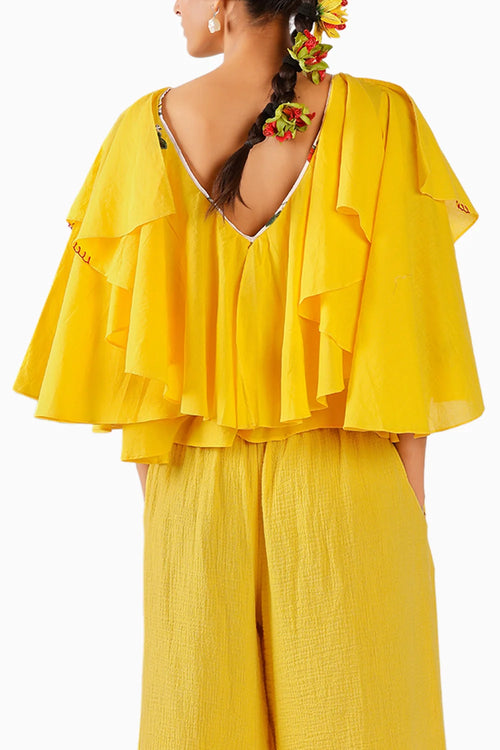 Yellow Ruffle Top
