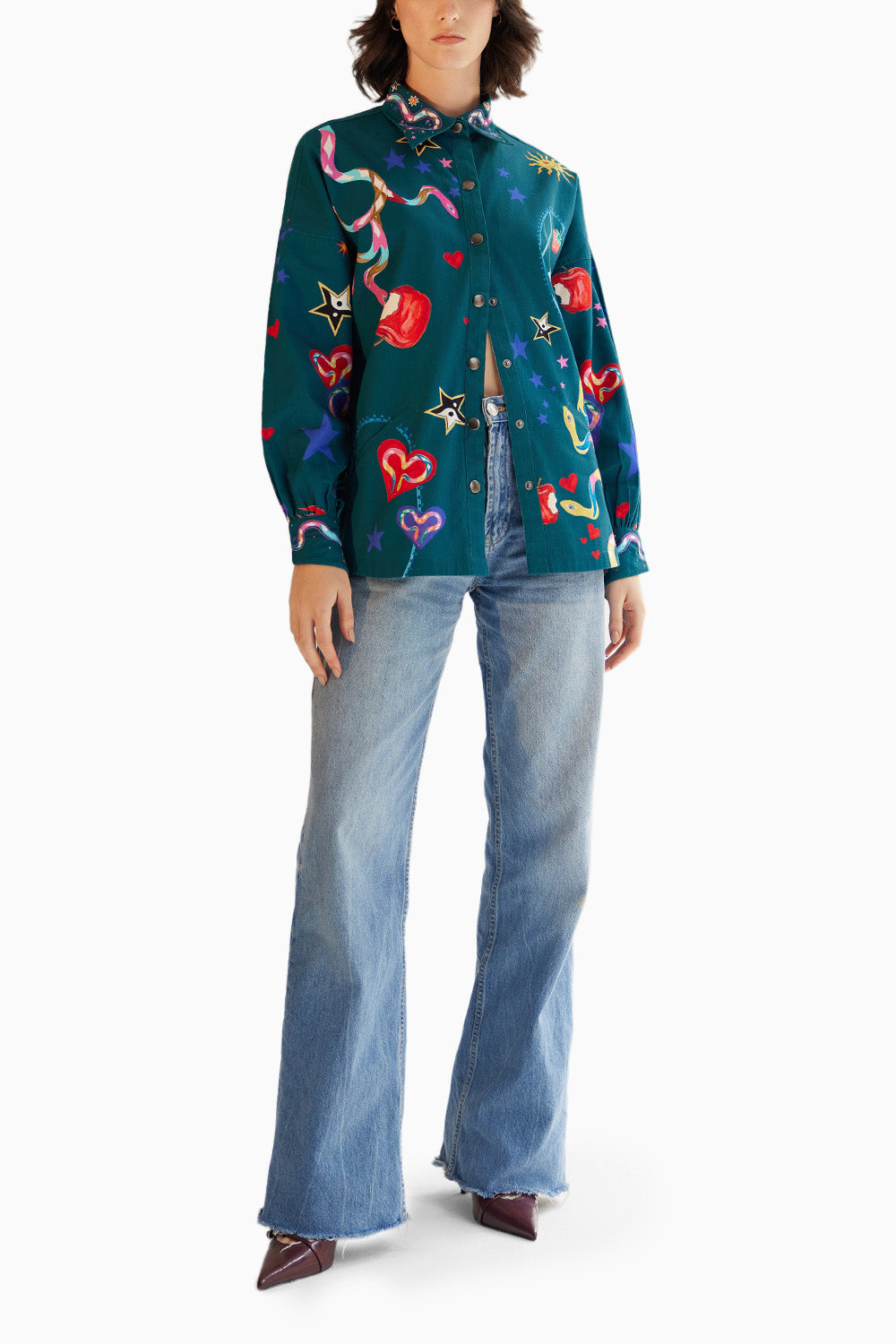 Garden of Eden Teal Xena Overshirt