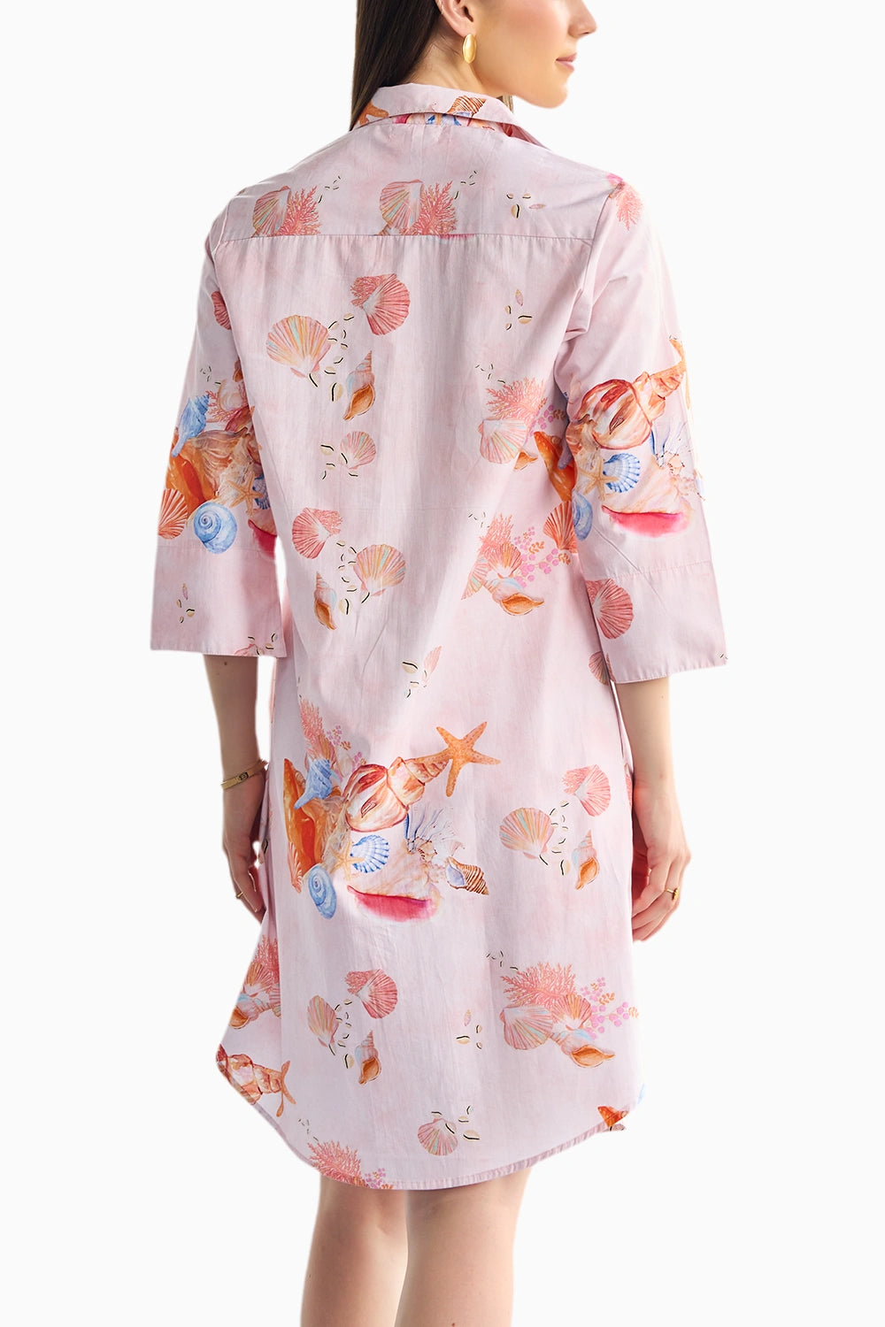 Printed Aerial Mini Shirt Dress