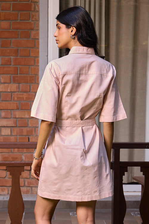 Blush Utility Shirt Dress
