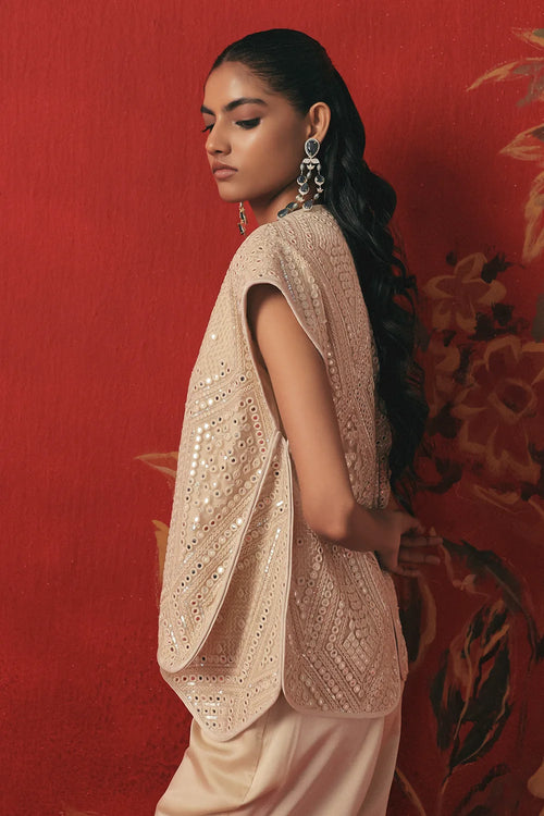 Ivory Asymmetric Gilet Jacket