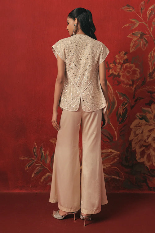 Ivory Asymmetric Gilet Set