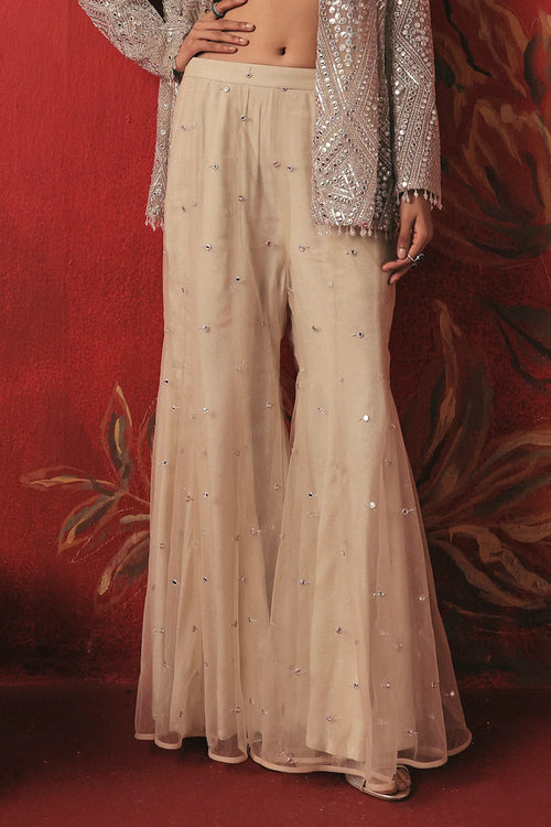 Natural Silver Hem Bootcut Pants
