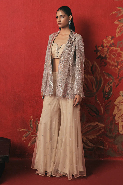 Natural Silver Hem Bootcut Pants