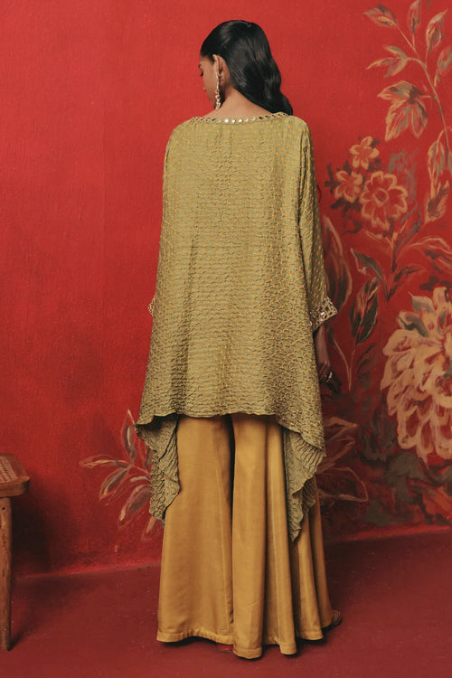 Sage Green Bandhani Kurta Set