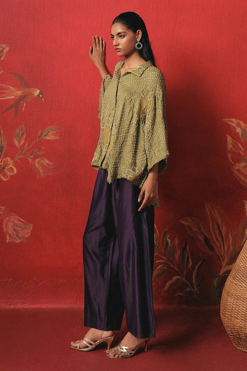 Midnight Purple Ankle Palazzo