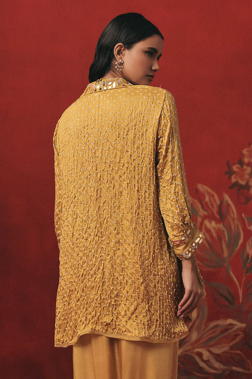 Amber Haze Bandhani Mirror Tunic