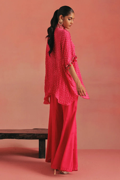 Bubblegum Pink Bandhani Shirt Set