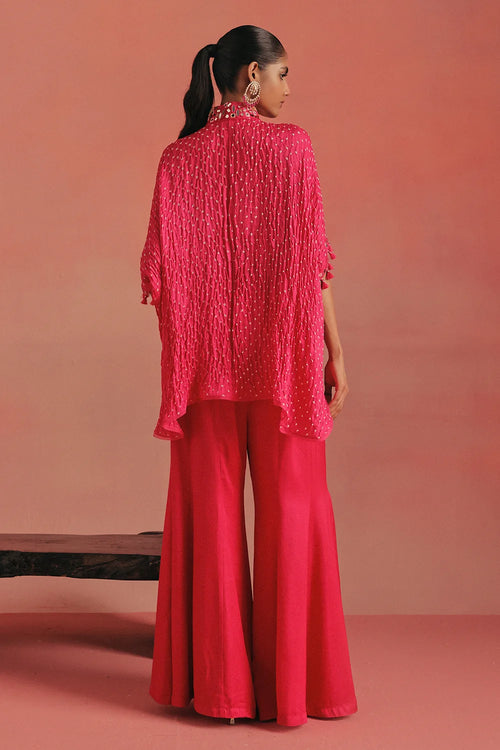 Bubblegum Pink Bandhani Shirt Set