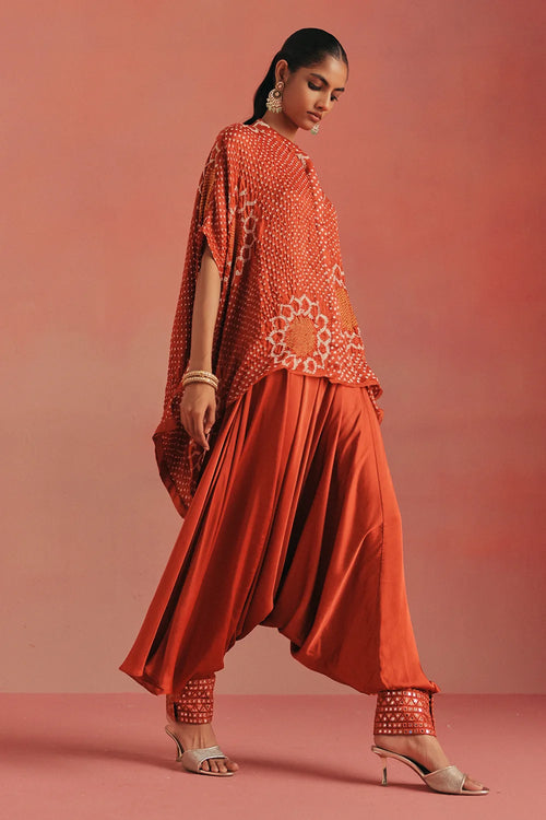 Burnt Orange Afghani Dhoti