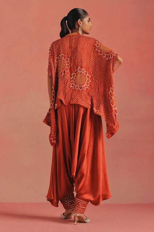 Burnt Orange Afghani Dhoti