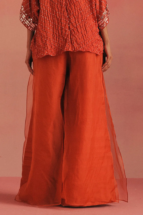 Burnt Orange Layered Silk Palazzo