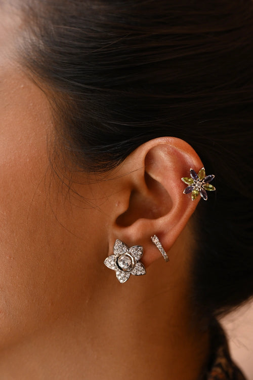 Silver Flower Earrings