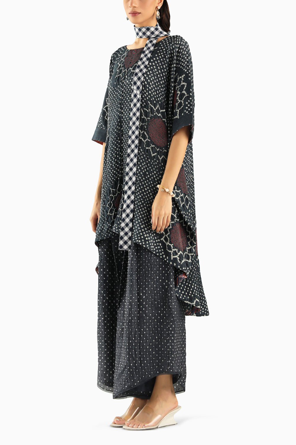 Charcoal Asymmetrical Kaftan Tunic