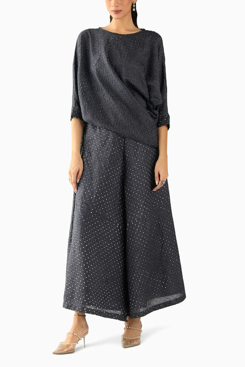 Asymmetrical Cowl Top with Skirt