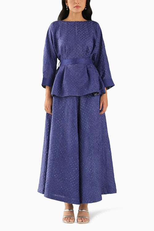 Blue Sleeve Top with Skirt