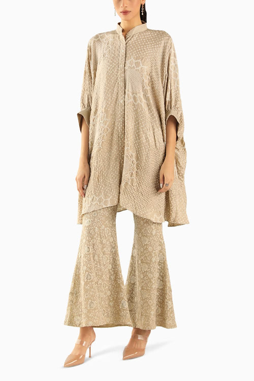 Taupe Chikankari Bellbottoms