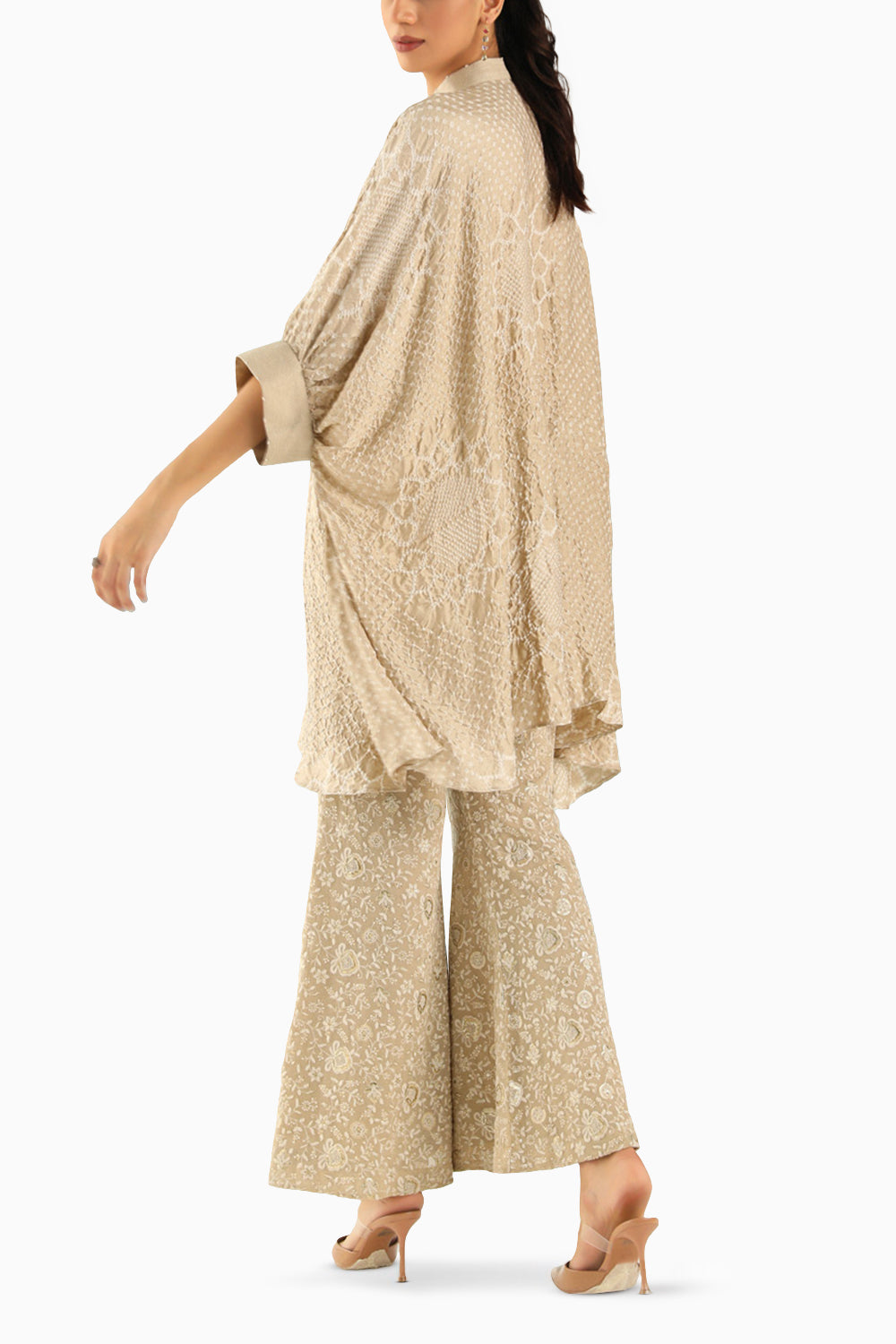 Taupe Chikankari Bellbottoms