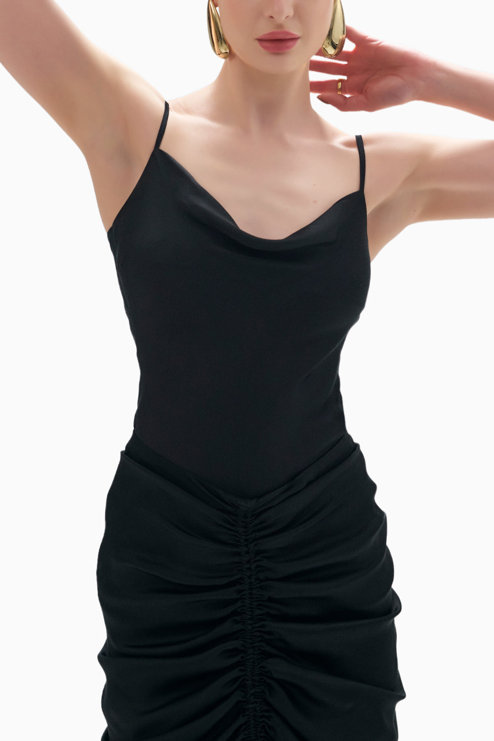 Black Crimsom Camisole With Cirrus Skirt