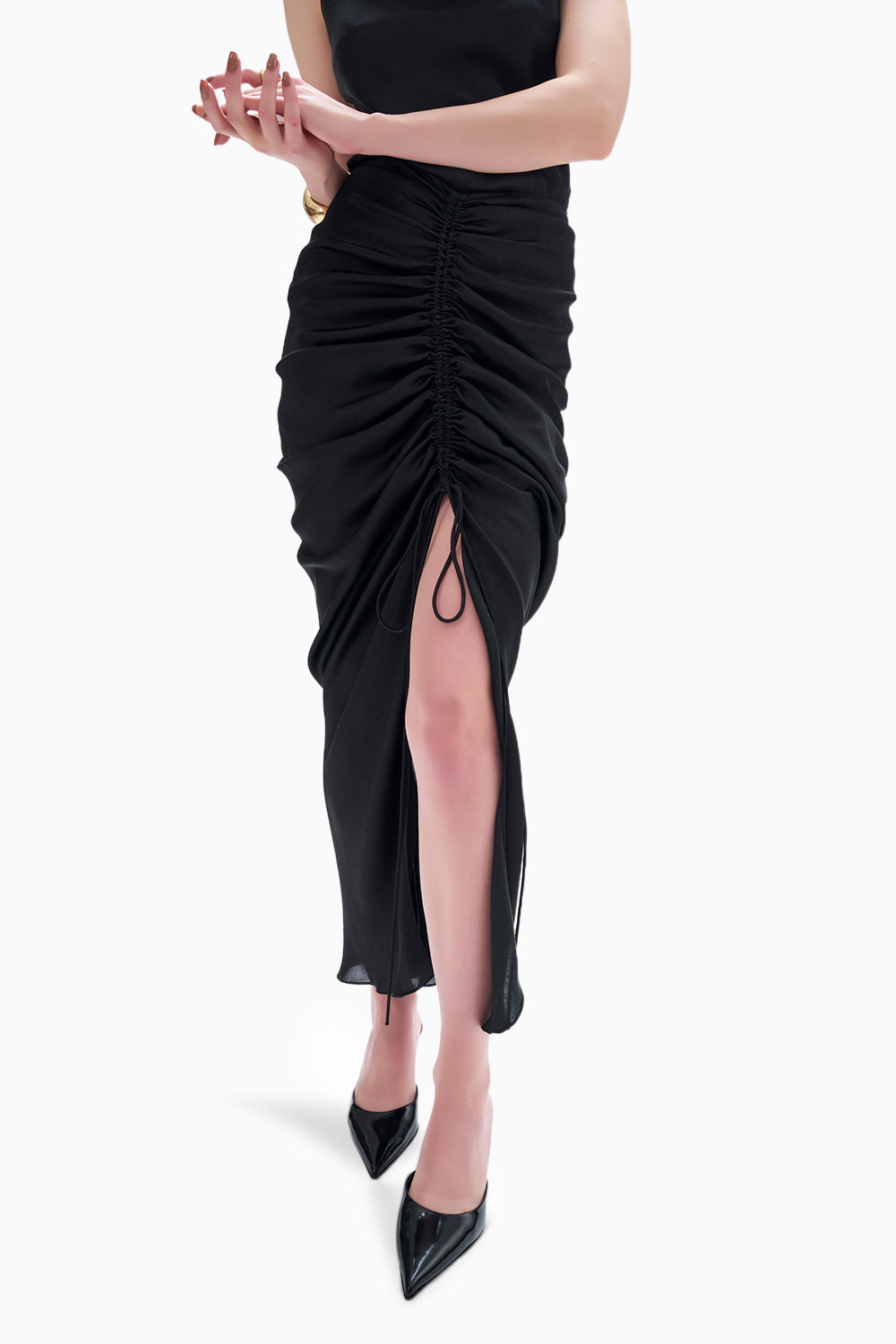 Black Crimsom Camisole With Cirrus Skirt