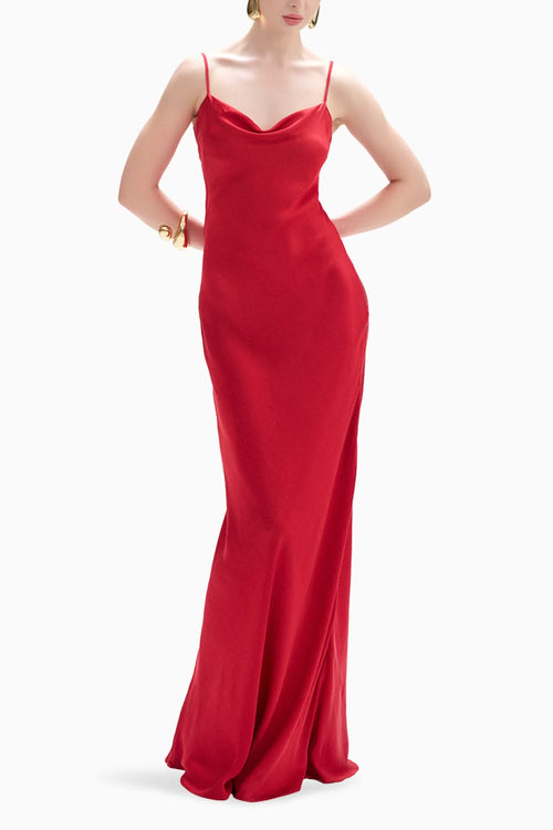 Tyra Slip Dress In Red