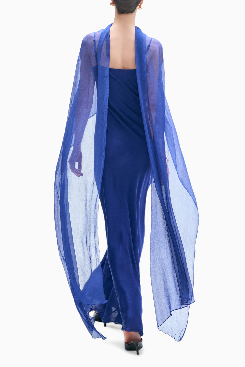 Blue Tyra Slip Dress with Skye Scarf