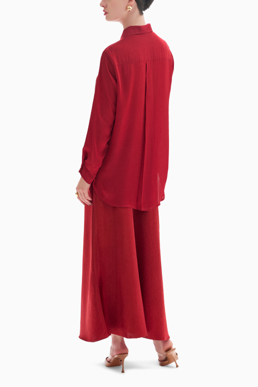 Red Lara Shirt With Moony Skirt