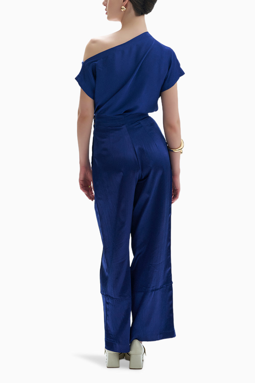 Blue Renaissance Blouse with Boulevard Pleated Pants