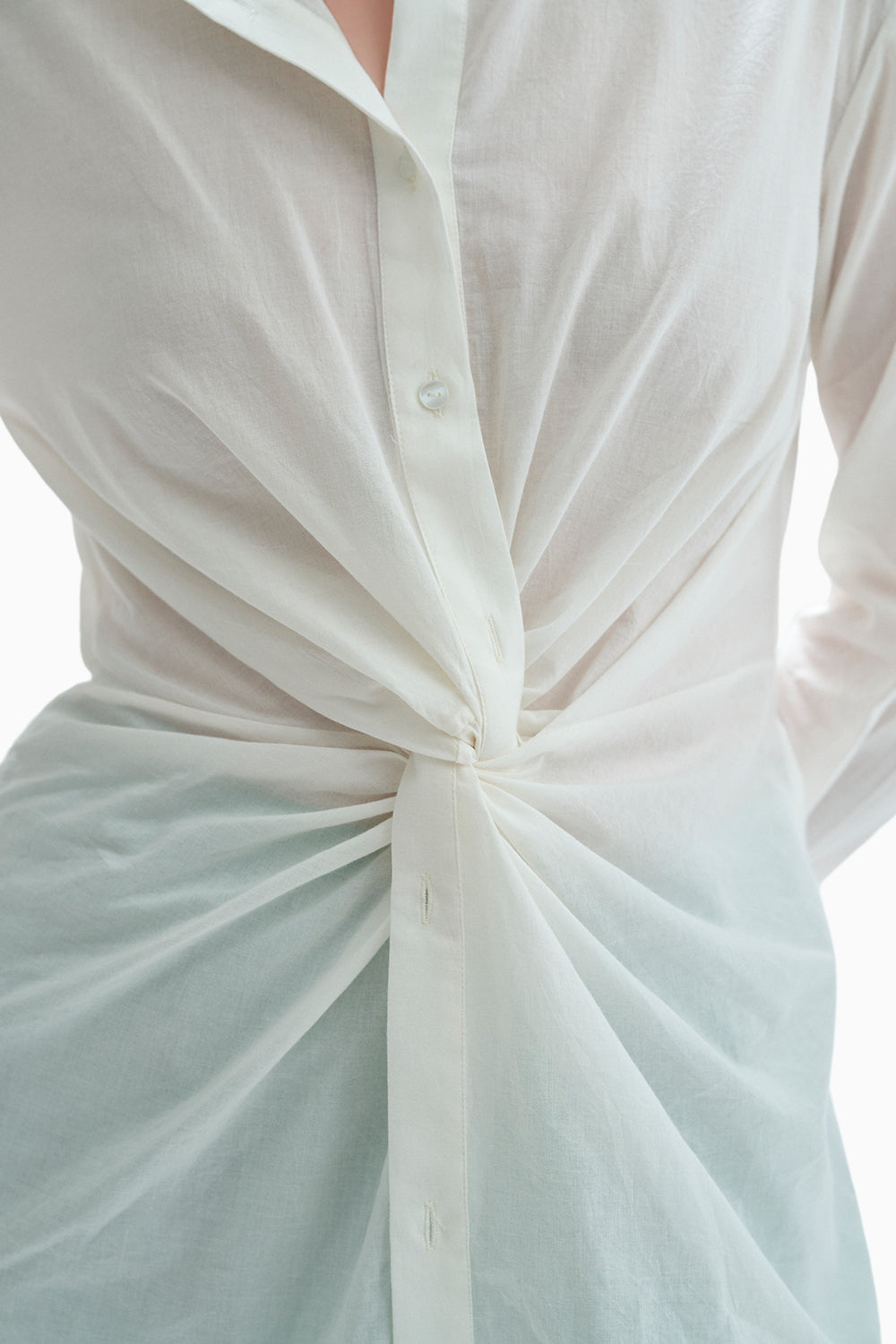 White Cotton Twist Shirt With Ella Pleated Pants