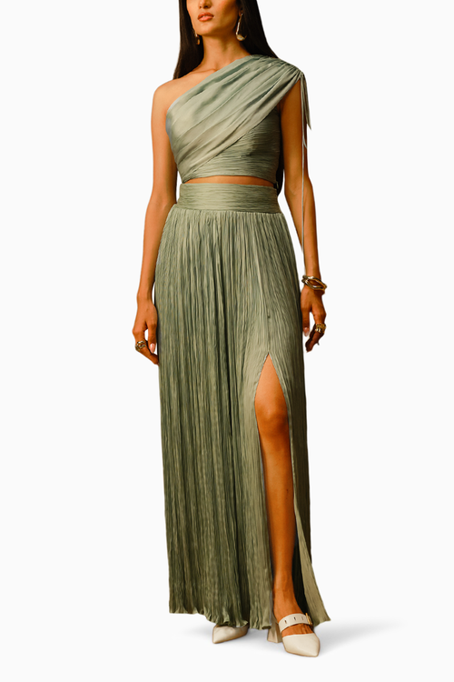 Mia Ruched Crop Top And Skirt