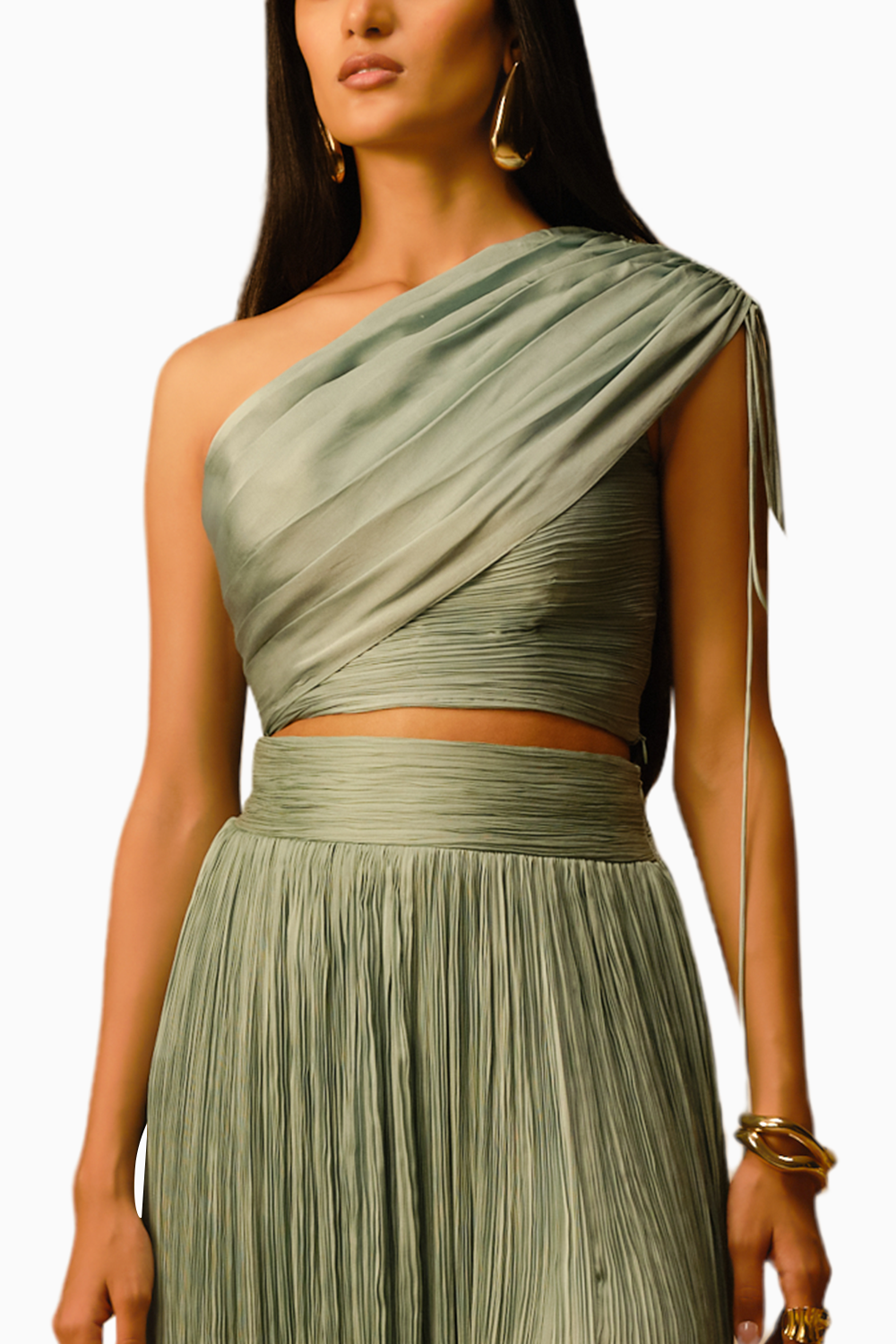 Mia Ruched Crop Top And Skirt