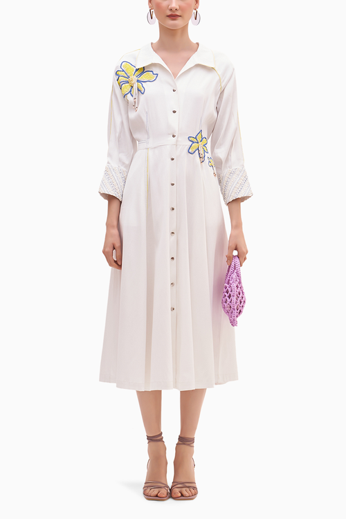 White Banana Floral Dress