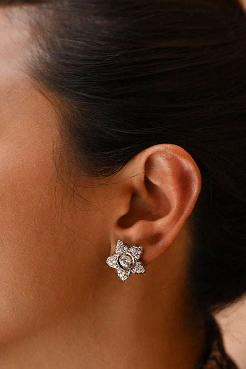 Silver Flower Earrings