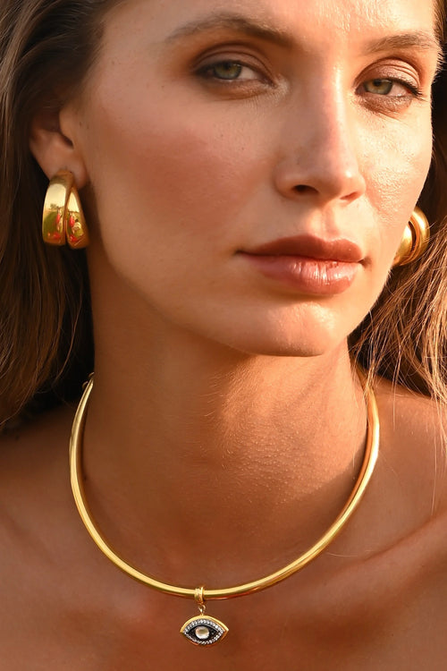 Gold Double Hoops