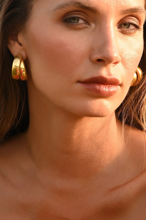 Gold Double Hoops